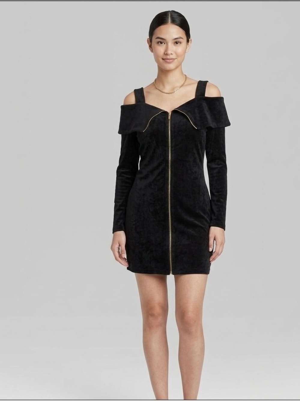 Chico's Black Zip-Up Blouse with Wide Straps